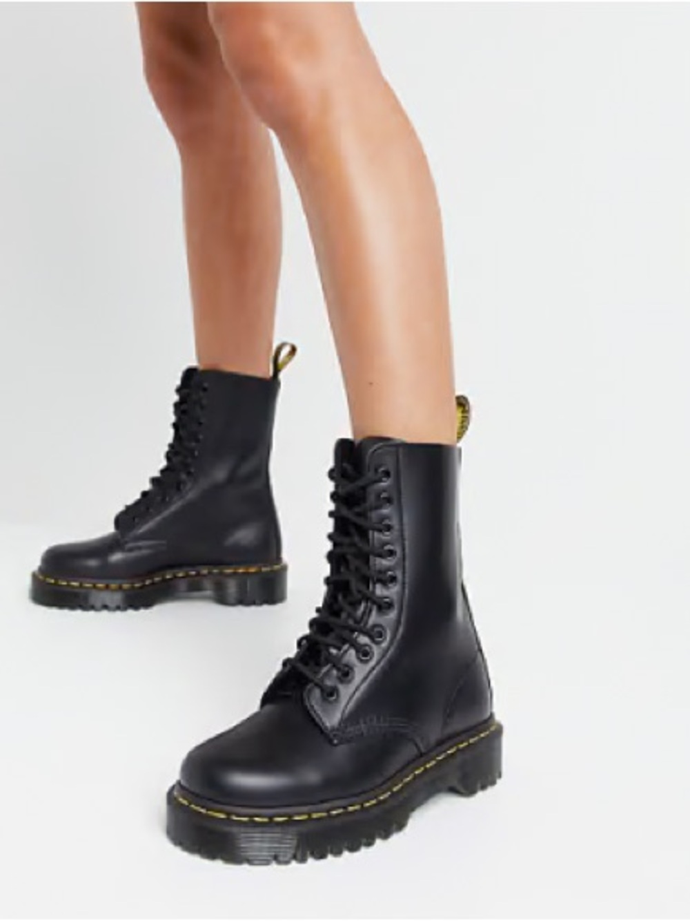 Dr Martens 1490 Women’s Black Smooth Leather Mid-Calf Boot Size US 9